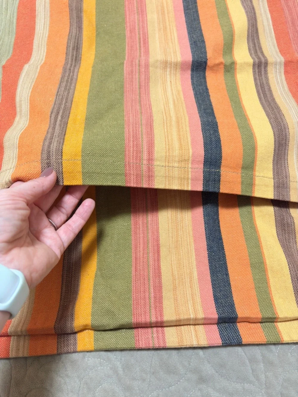 Pottery Barn Striped Standard Cotton Linen Blend Pillow Shams Set of 2